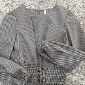 Striped Black and White Blouse